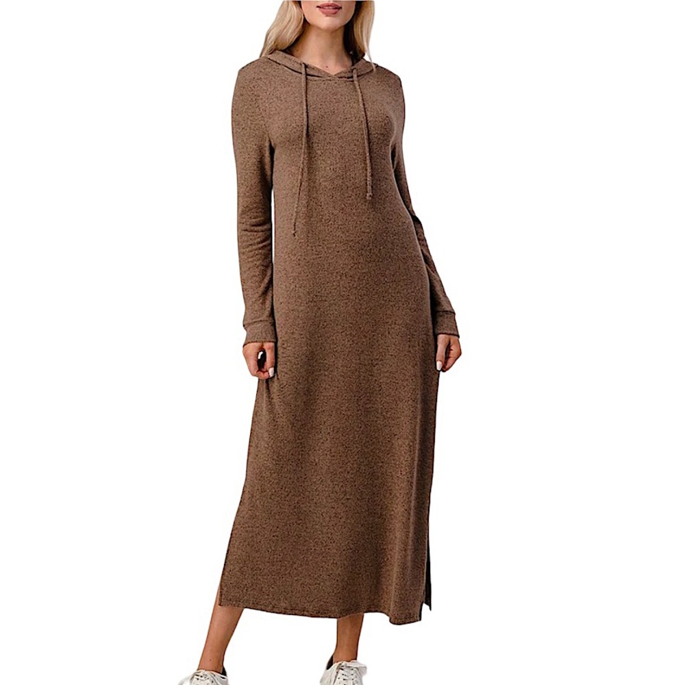 Veve Wool Blend Hooded Sweater Dress